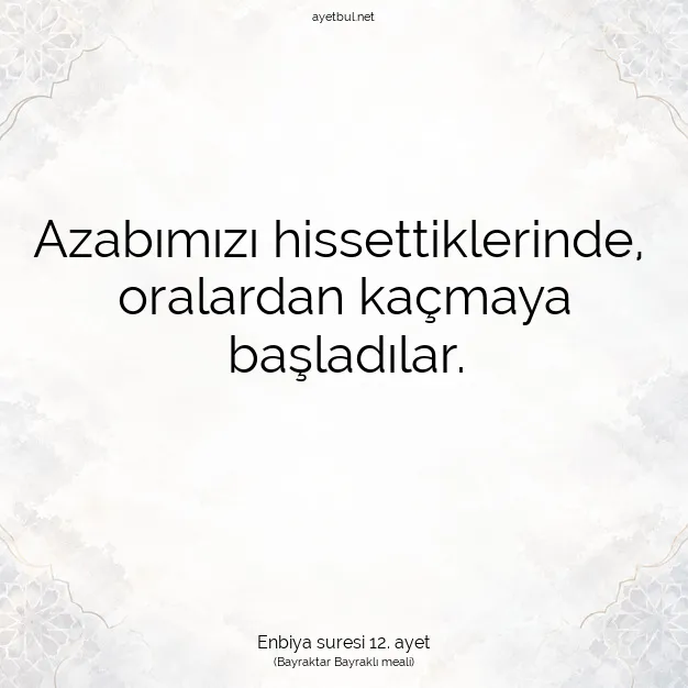 Ayetbul | Kuran Mealleri | Quran | Enbiya suresi 12. ayet