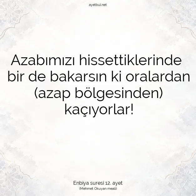 Ayetbul | Kuran Mealleri | Quran | Enbiya suresi 12. ayet