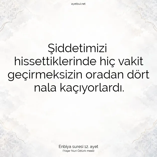 Ayetbul | Kuran Mealleri | Quran | Enbiya suresi 12. ayet