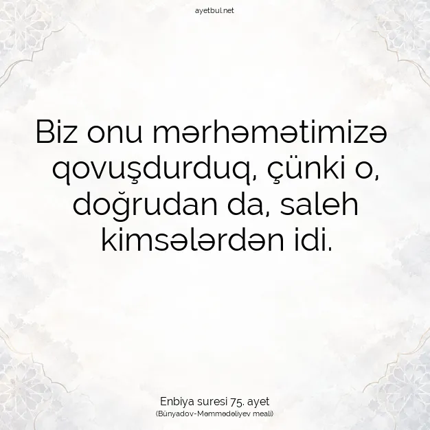 Ayetbul | Kuran Mealleri | Quran | Enbiya suresi 75. ayet