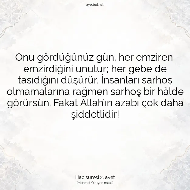 Ayetbul | Kuran Mealleri | Quran | Hac suresi 2. ayet