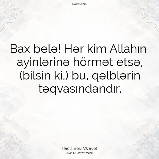 Ayetbul | Kuran Mealleri | Quran | Hac suresi 32. ayet