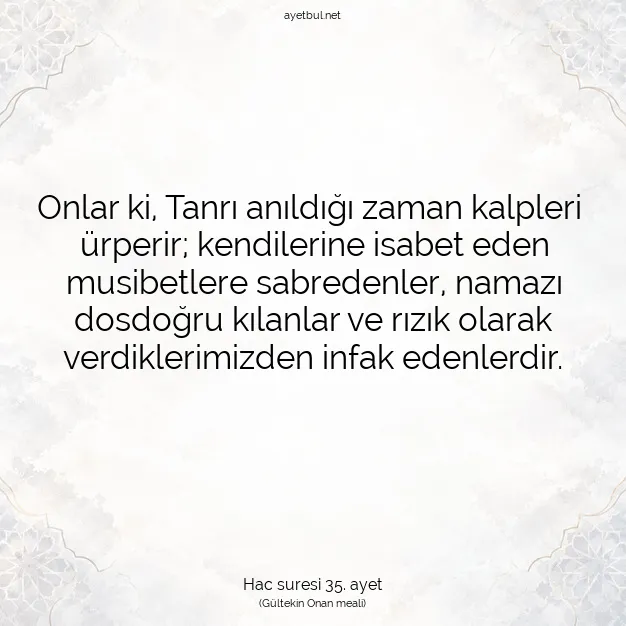 Ayetbul | Kuran Mealleri | Quran | Hac suresi 35. ayet