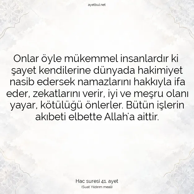 Ayetbul | Kuran Mealleri | Quran | Hac suresi 41. ayet
