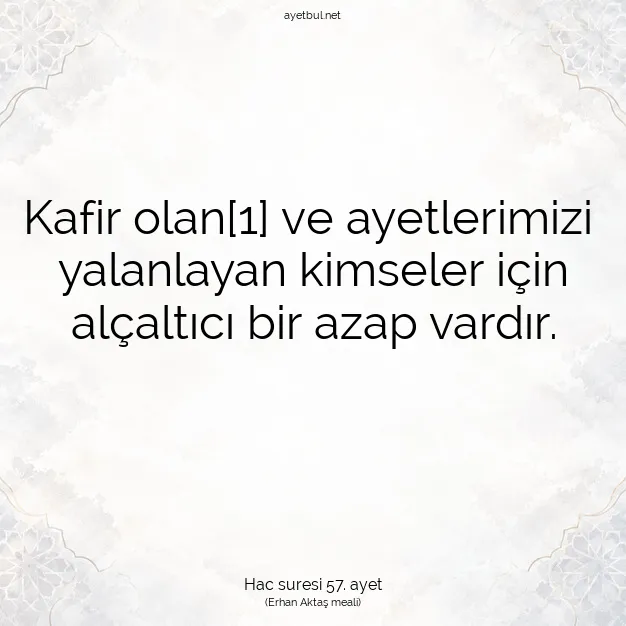 Ayetbul | Kuran Mealleri | Quran | Hac suresi 57. ayet