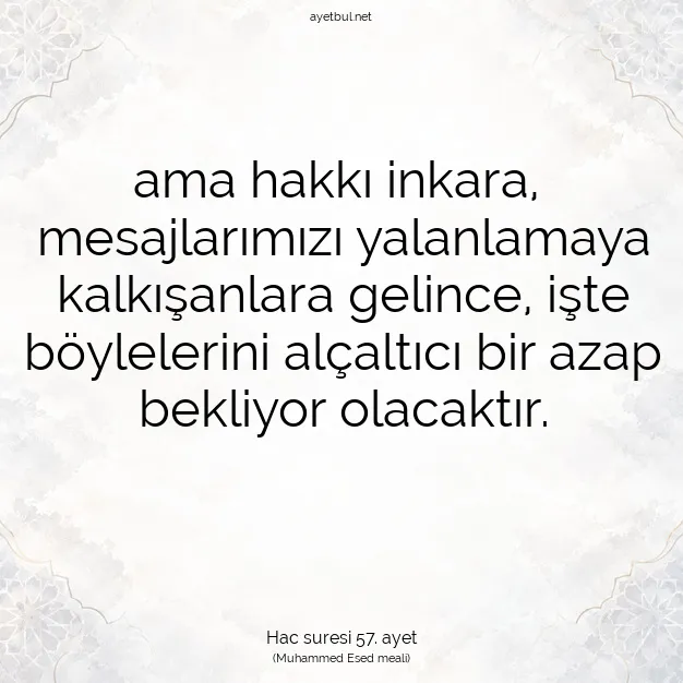 Ayetbul | Kuran Mealleri | Quran | Hac suresi 57. ayet
