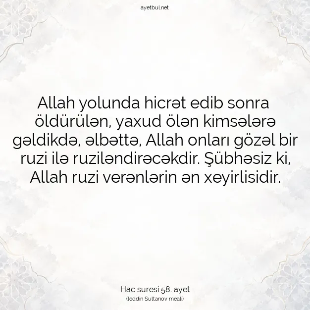 Ayetbul | Kuran Mealleri | Quran | Hac suresi 58. ayet