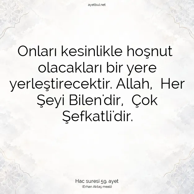 Ayetbul | Kuran Mealleri | Quran | Hac suresi 59. ayet