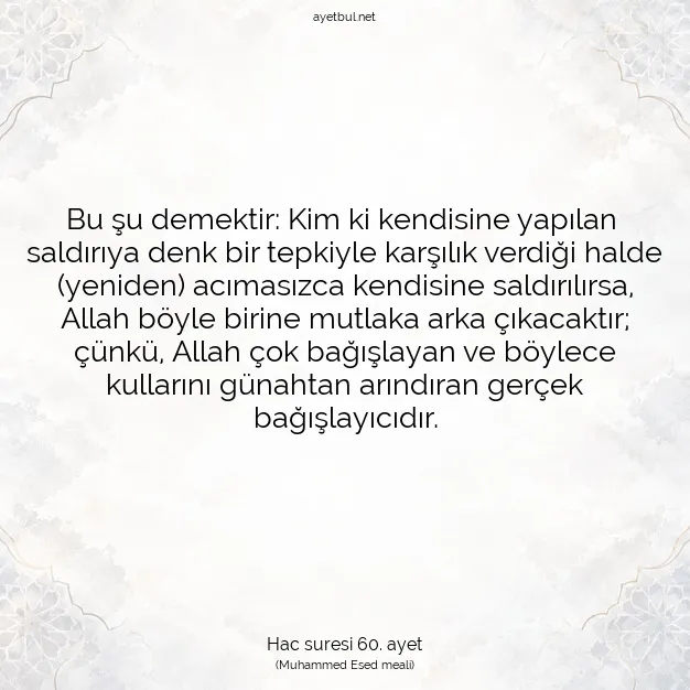 Ayetbul | Kuran Mealleri | Quran | Hac suresi 60. ayet