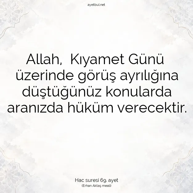 Ayetbul | Kuran Mealleri | Quran | Hac suresi 69. ayet