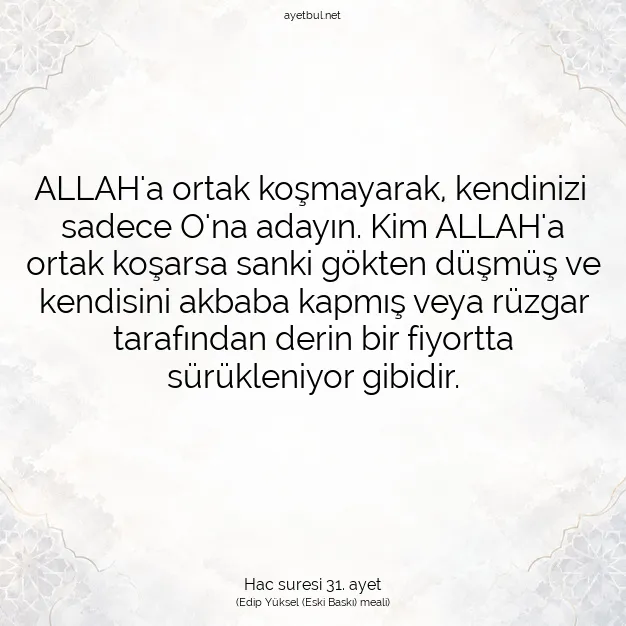 Ayetbul | Kuran Mealleri | Quran | Hac suresi 31. ayet