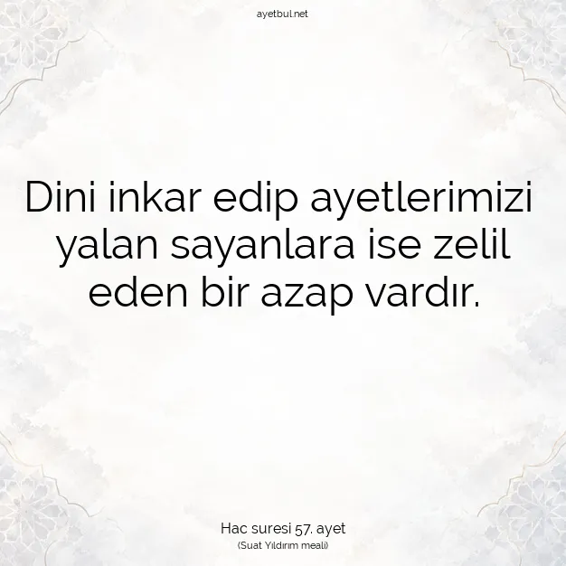 Ayetbul | Kuran Mealleri | Quran | Hac suresi 57. ayet