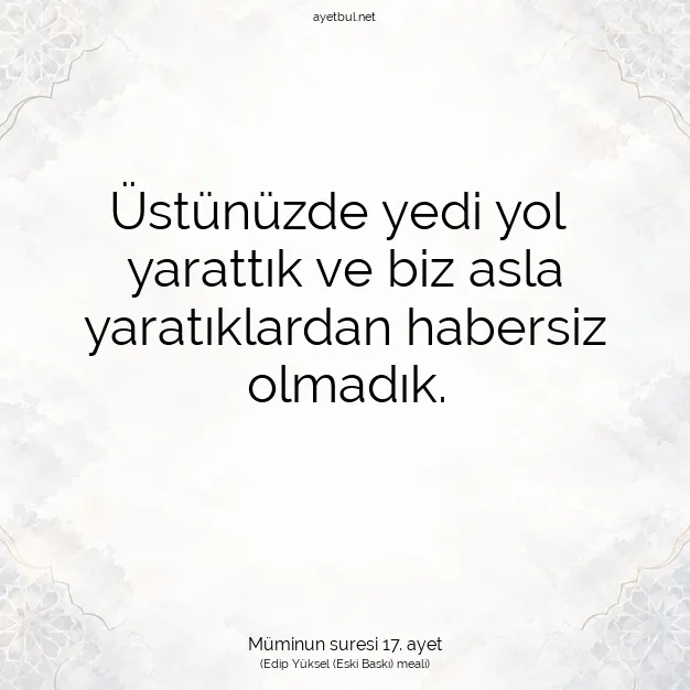 Ayetbul | Kuran Mealleri | Quran | Müminun suresi 17. ayet