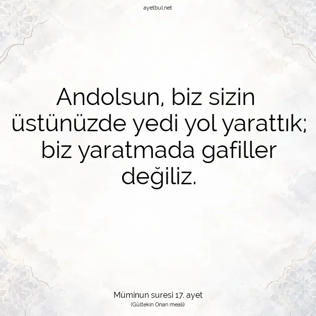 Ayetbul | Kuran Mealleri | Quran | Müminun suresi 17. ayet