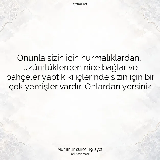 Ayetbul | Kuran Mealleri | Quran | Müminun suresi 19. ayet