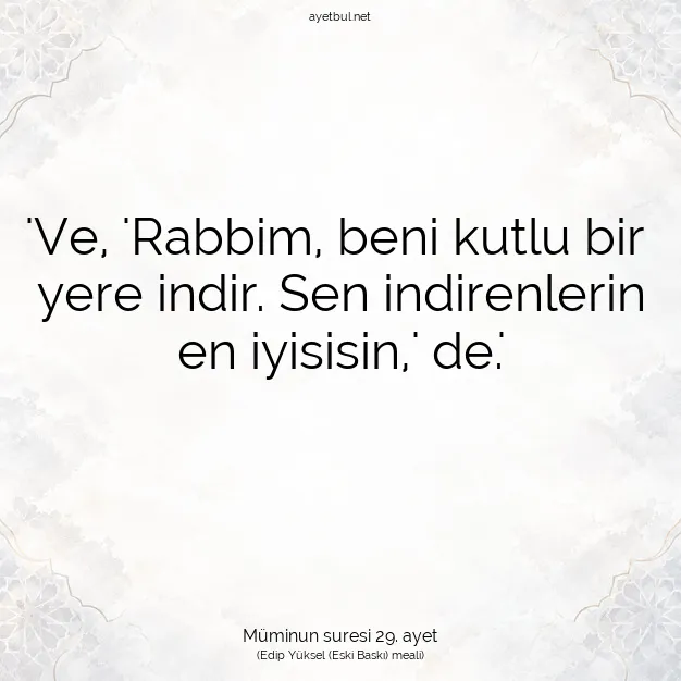 Ayetbul | Kuran Mealleri | Quran | Müminun suresi 29. ayet