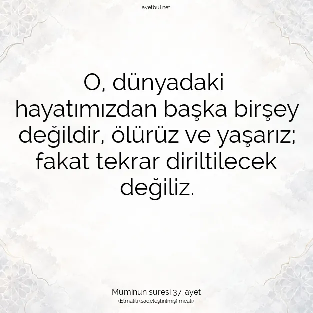 Ayetbul | Kuran Mealleri | Quran | Müminun suresi 37. ayet