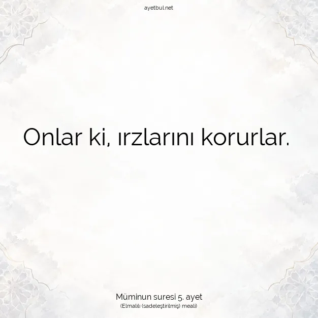 Ayetbul | Kuran Mealleri | Quran | Müminun suresi 5. ayet