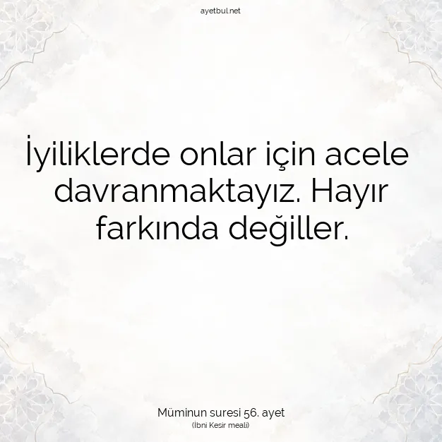 Ayetbul | Kuran Mealleri | Quran | Müminun suresi 56. ayet