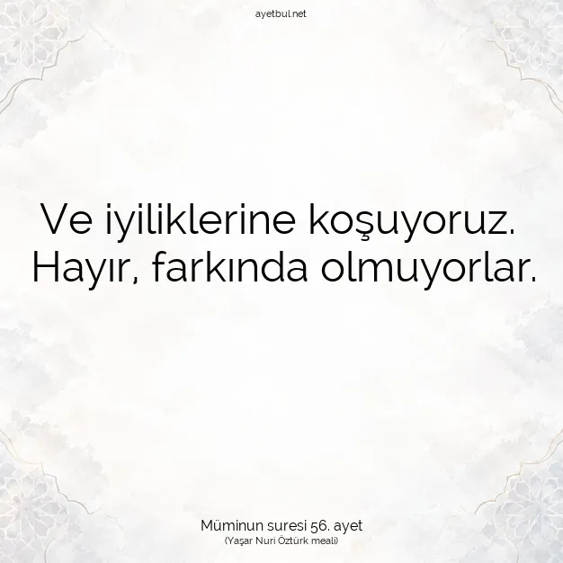 Ayetbul | Kuran Mealleri | Quran | Müminun suresi 56. ayet