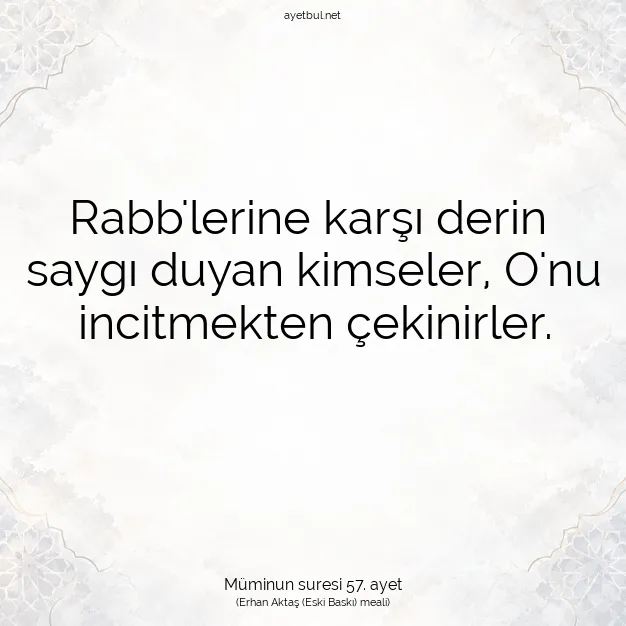Ayetbul | Kuran Mealleri | Quran | Müminun suresi 57. ayet