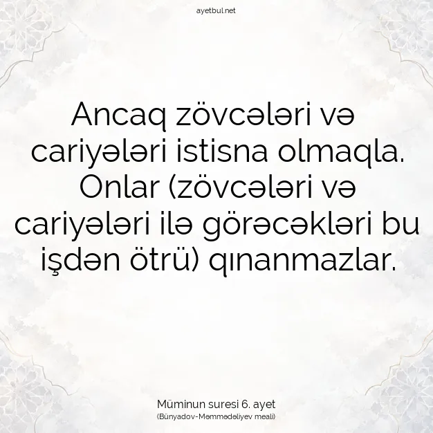 Ayetbul | Kuran Mealleri | Quran | Müminun suresi 6. ayet
