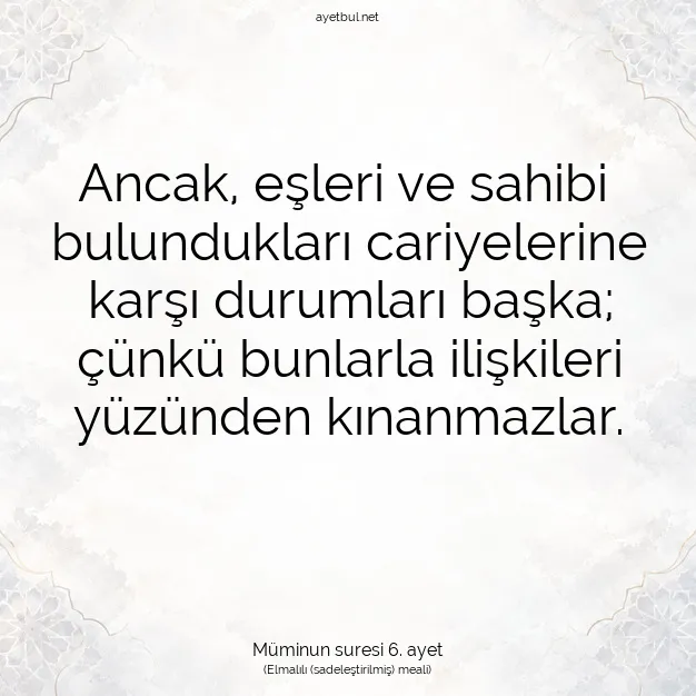 Ayetbul | Kuran Mealleri | Quran | Müminun suresi 6. ayet