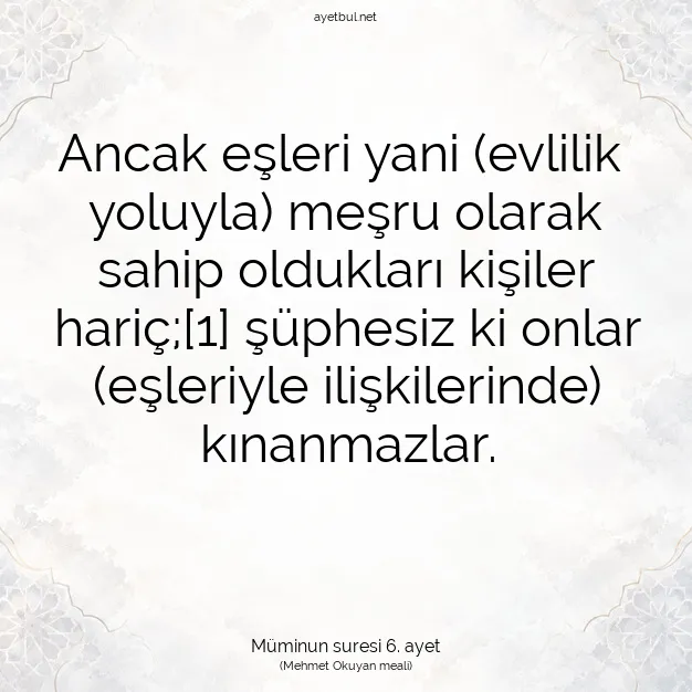 Ayetbul | Kuran Mealleri | Quran | Müminun suresi 6. ayet