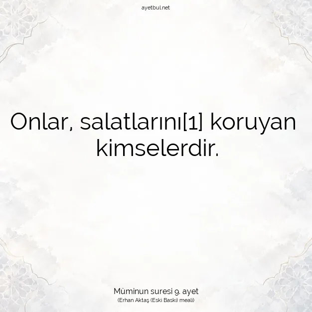 Ayetbul | Kuran Mealleri | Quran | Müminun suresi 9. ayet