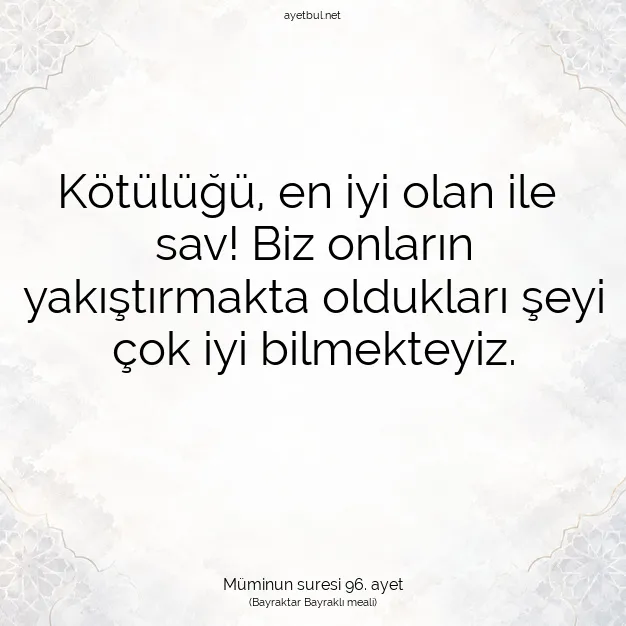 Ayetbul | Kuran Mealleri | Quran | Müminun suresi 96. ayet
