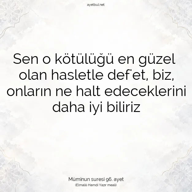 Ayetbul | Kuran Mealleri | Quran | Müminun suresi 96. ayet