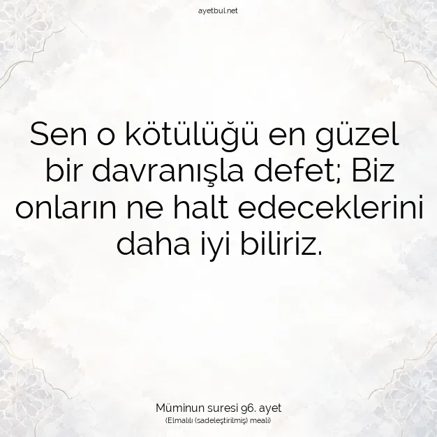 Ayetbul | Kuran Mealleri | Quran | Müminun suresi 96. ayet
