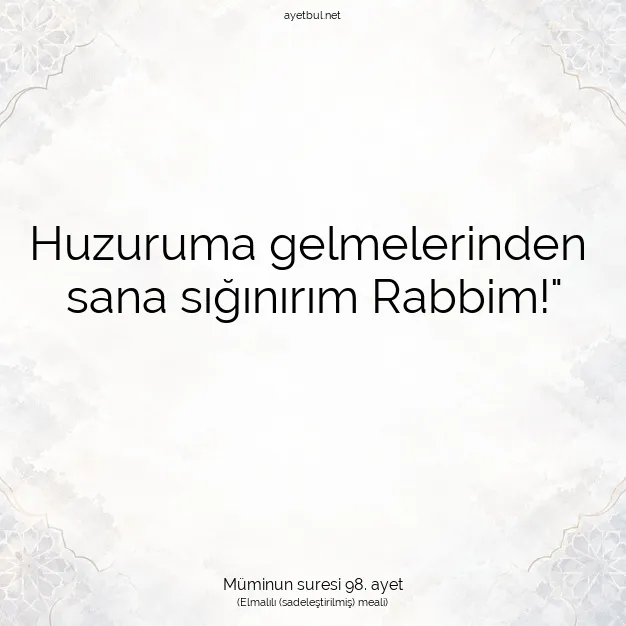 Ayetbul | Kuran Mealleri | Quran | Müminun suresi 98. ayet