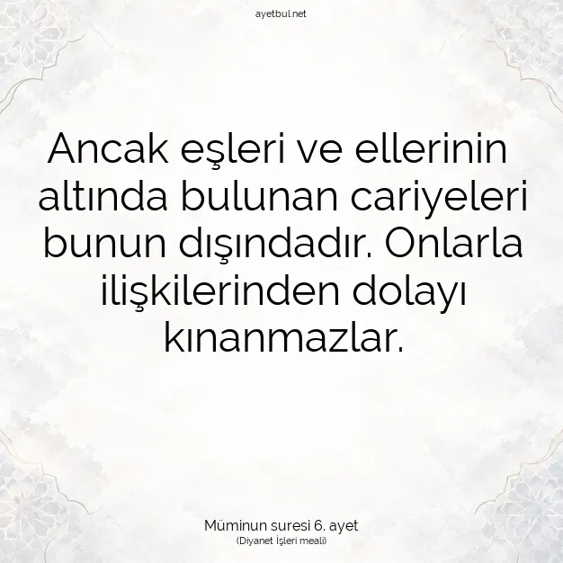 Ayetbul | Kuran Mealleri | Quran | Müminun suresi 6. ayet