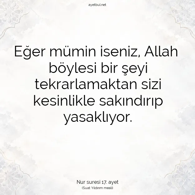 Ayetbul | Kuran Mealleri | Quran | Nur suresi 17. ayet