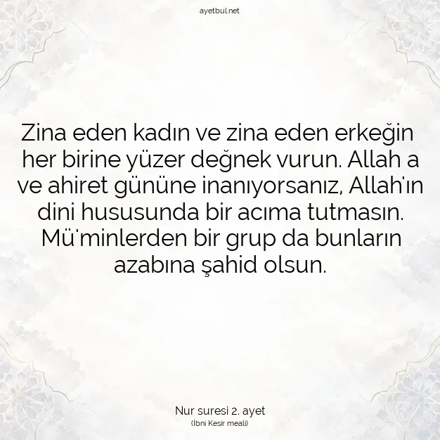 Ayetbul | Kuran Mealleri | Quran | Nur suresi 2. ayet