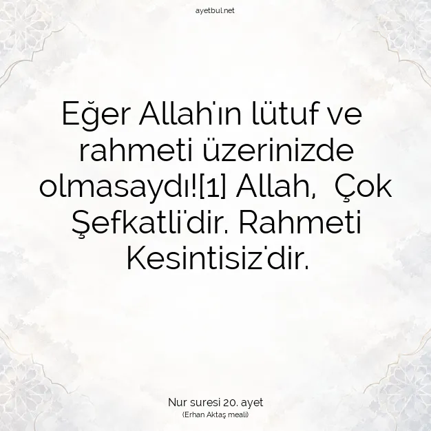 Ayetbul | Kuran Mealleri | Quran | Nur suresi 20. ayet
