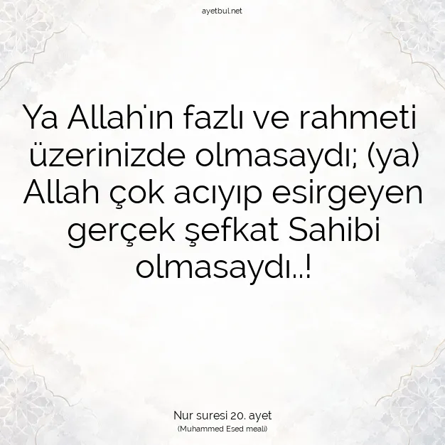 Ayetbul | Kuran Mealleri | Quran | Nur suresi 20. ayet