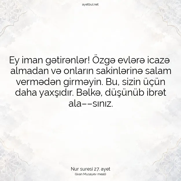 Ayetbul | Kuran Mealleri | Quran | Nur suresi 27. ayet