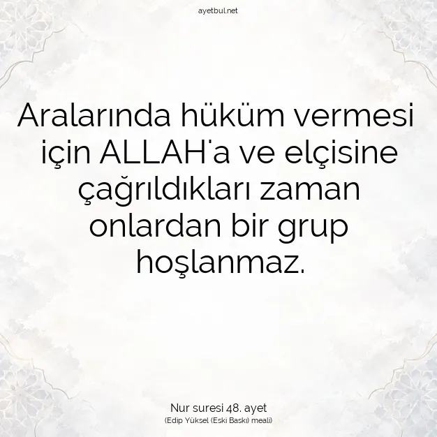 Ayetbul | Kuran Mealleri | Quran | Nur suresi 48. ayet