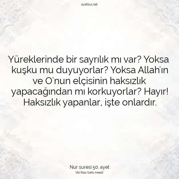 Ayetbul | Kuran Mealleri | Quran | Nur suresi 50. ayet