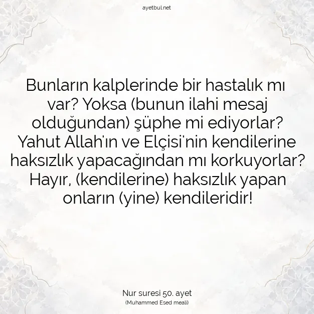 Ayetbul | Kuran Mealleri | Quran | Nur suresi 50. ayet