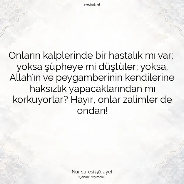 Ayetbul | Kuran Mealleri | Quran | Nur suresi 50. ayet
