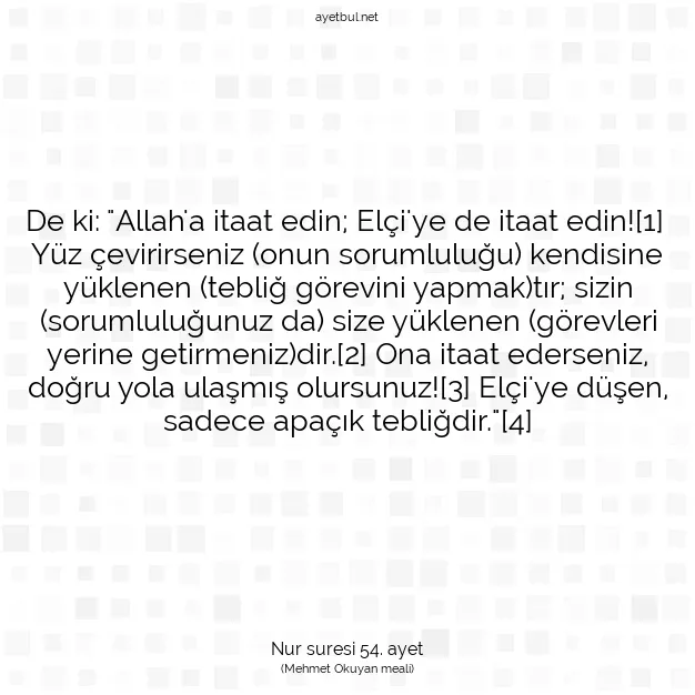 Ayetbul | Kuran Mealleri | Quran | Nur suresi 54. ayet