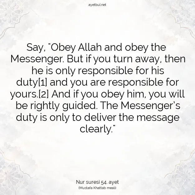 Ayetbul | Kuran Mealleri | Quran | Nur suresi 54. ayet