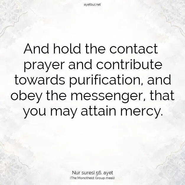 Ayetbul | Kuran Mealleri | Quran | Nur suresi 56. ayet