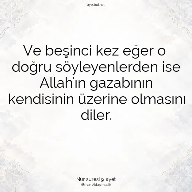 Ayetbul | Kuran Mealleri | Quran | Nur suresi 9. ayet