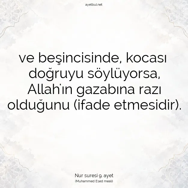 Ayetbul | Kuran Mealleri | Quran | Nur suresi 9. ayet