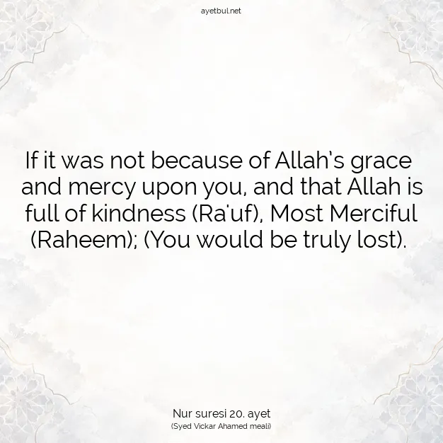 Ayetbul | Kuran Mealleri | Quran | Nur suresi 20. ayet