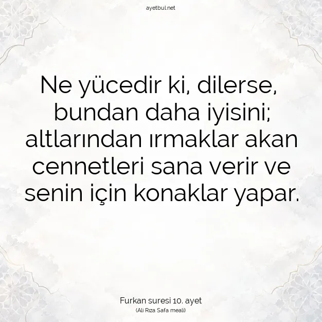 Ayetbul | Kuran Mealleri | Quran | Furkan suresi 10. ayet